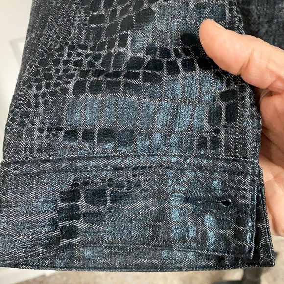 Bamboo Traders black jeans jacket animal design L - Picture 6 of 9